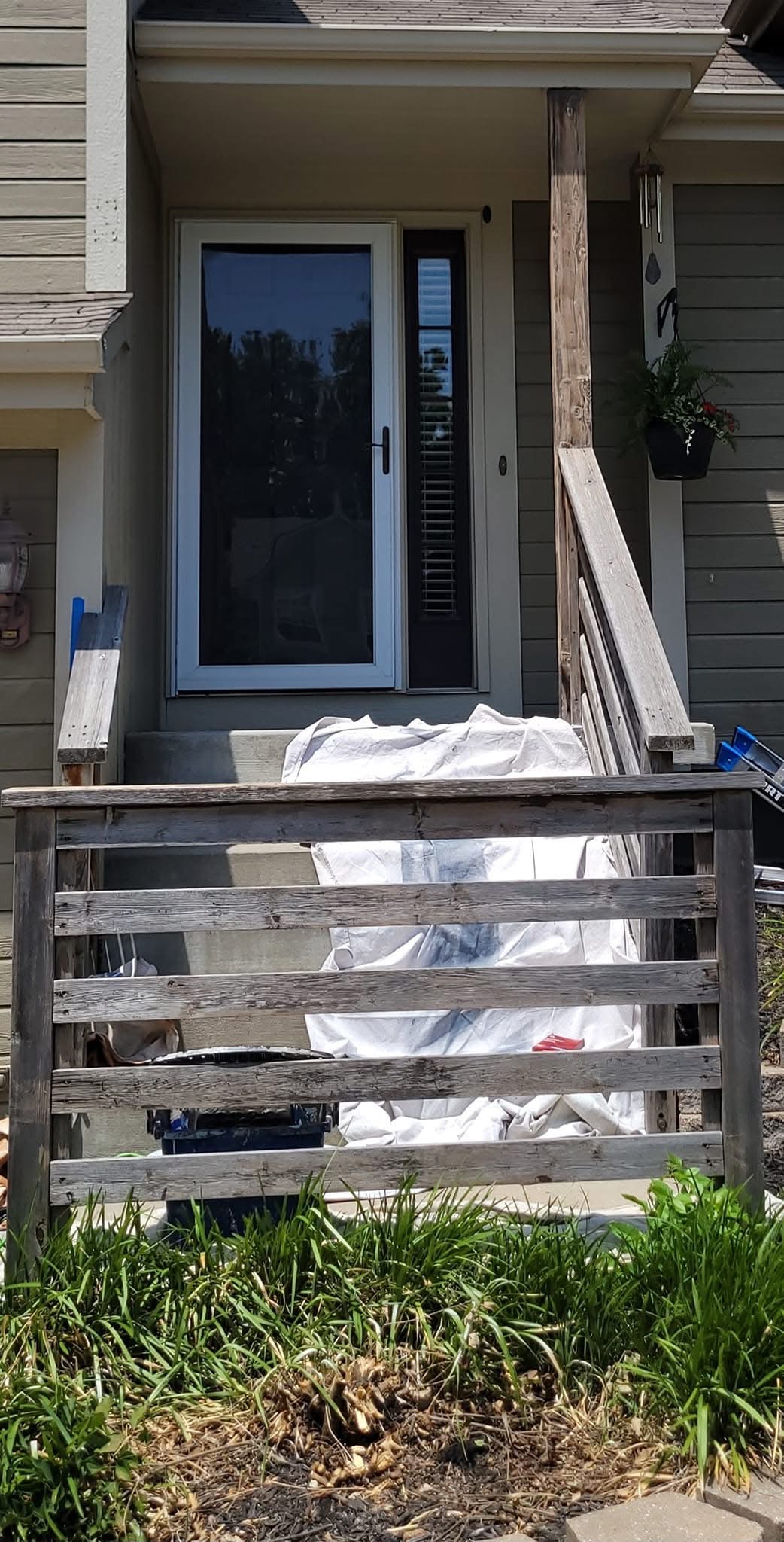 Before view of Front Door Railing